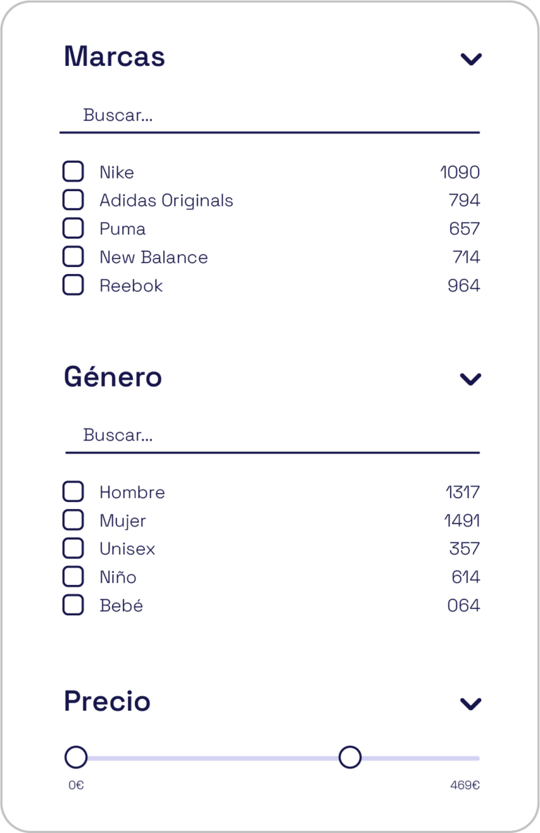 filtro personalizado - Aumentar Conversiones y Reducir el Abandono de Carritos- mejora la experiencia de usuario para aumentar conversiones