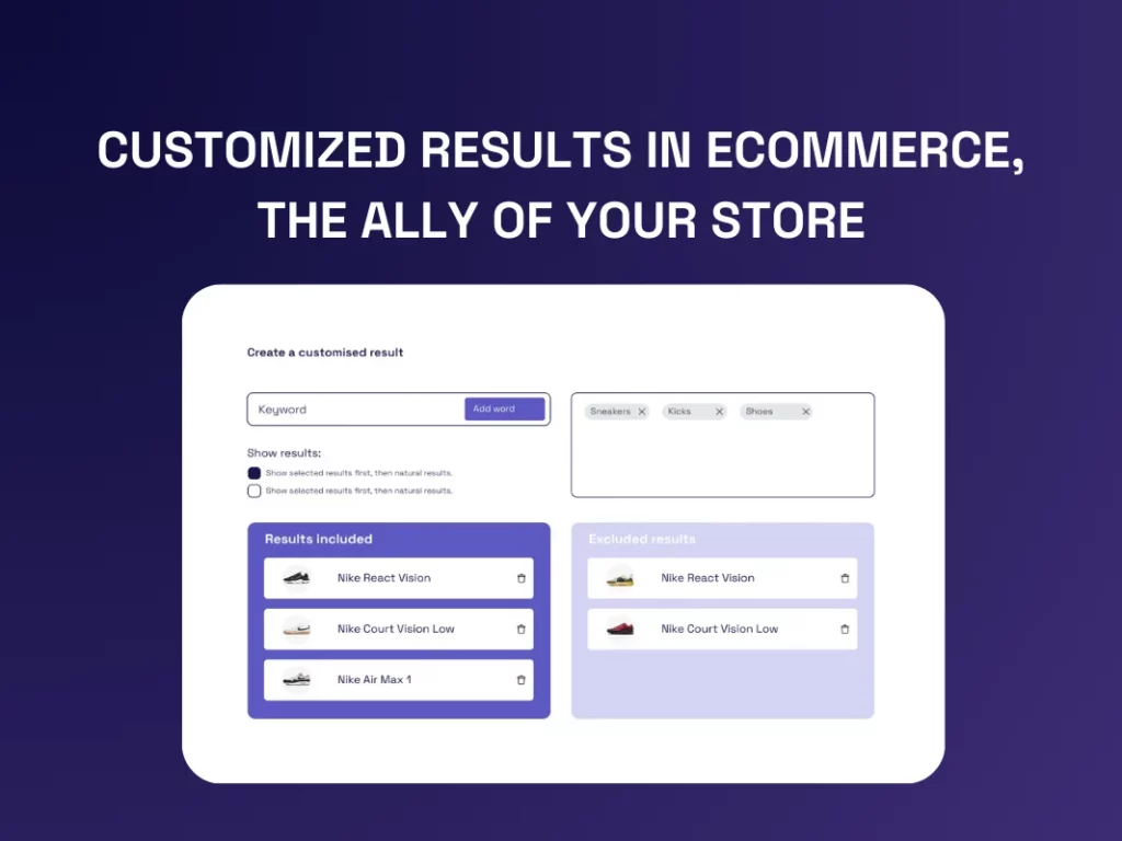 customized results in eCommerce - Kimera Technologies