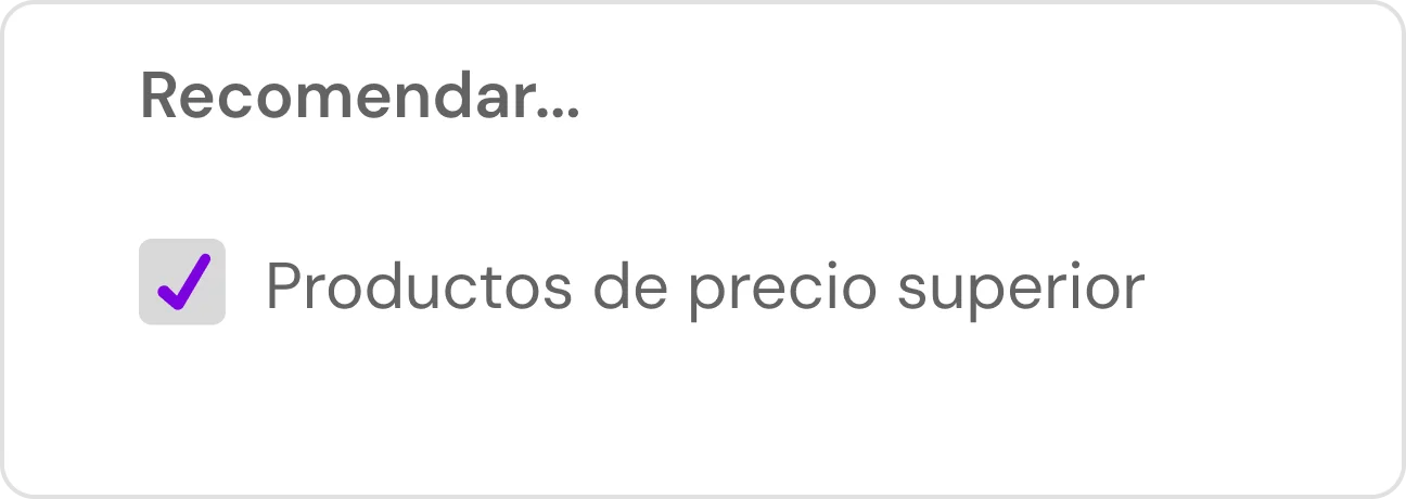 Ejemplo upselling