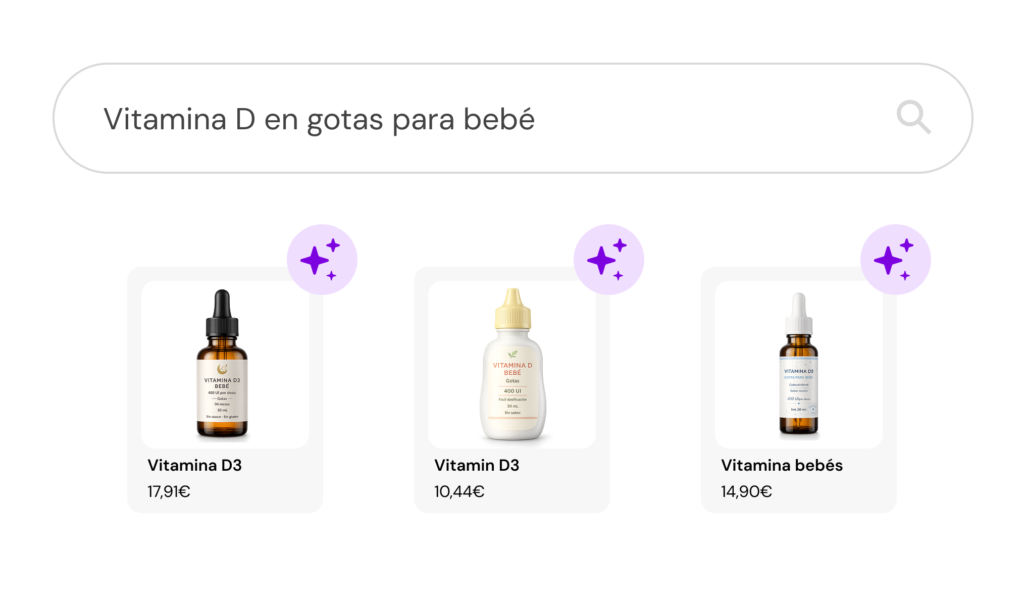 encuentra por descripcion Asistente de compra para eCommerce de Farmacia y Nutrición