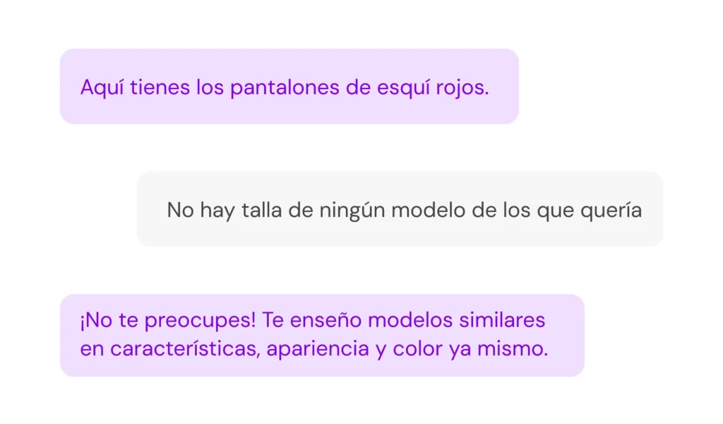 sugiere otros productos cuando no hay stock asistente de compra Kimera