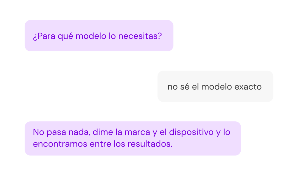 recambios y accesorios Asistente de Compra para eCommerce de Electrónica y Recambios